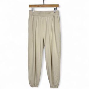 Women's Zara Cotton Jogger Pants Beige Size Medium